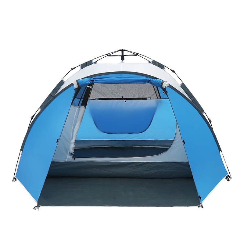 徽羚羊户外帐篷3-4人家庭露营帐篷便携全自动速开野营帐篷套装便携防风防雨大空间 32号蓝色