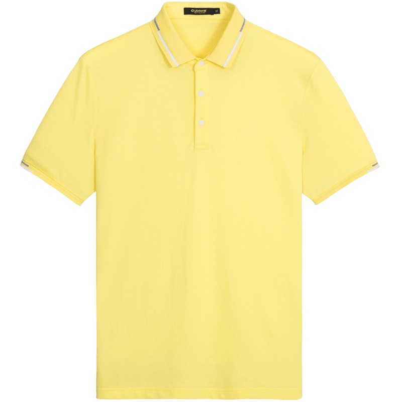 千纸鹤男装翻领短袖T恤2020时尚潮流纯色翻领Polo衫上衣25226