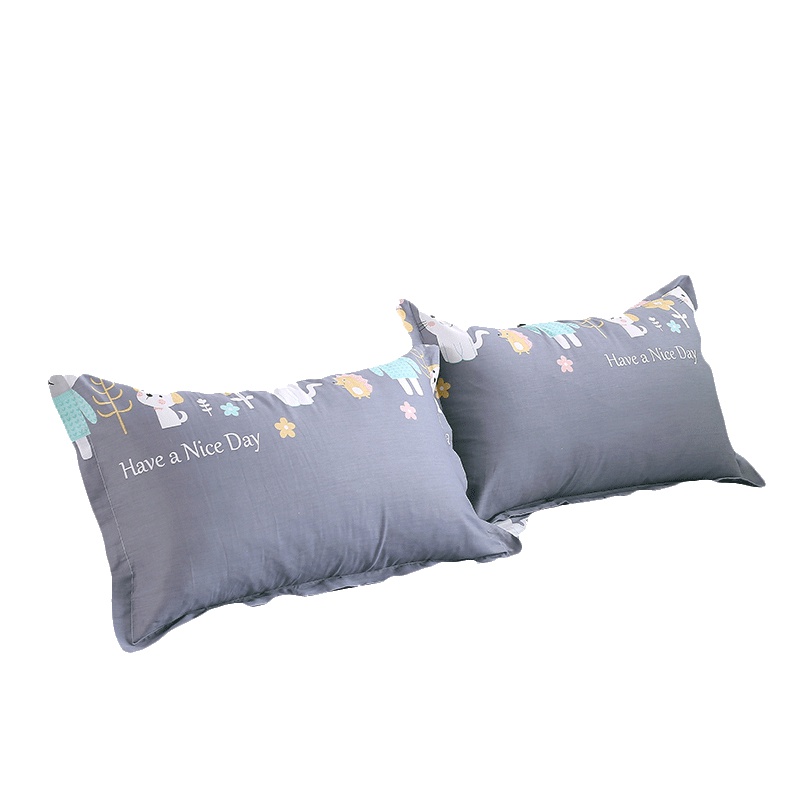 [一对装]北极绒(Bejirog)家纺 纯棉枕套成人枕头套大号单人枕用全棉枕芯套48×74cm学生枕套