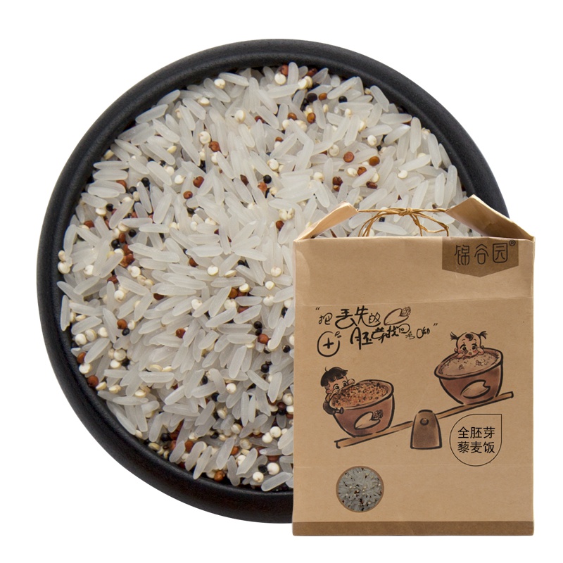 锦谷园 全胚芽藜麦饭2500g 秋田小町大米白藜麦米红藜麦米黑藜麦米混合杂粮米5斤
