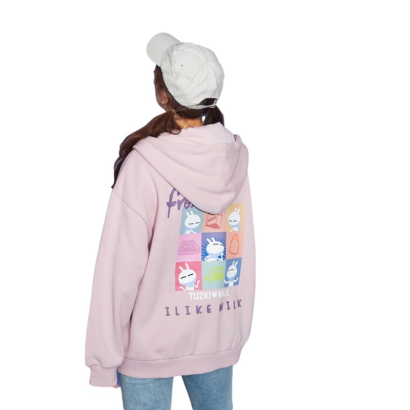 兔斯基联名唐狮秋季新款卫衣女开衫外套宽松韩版学生潮流