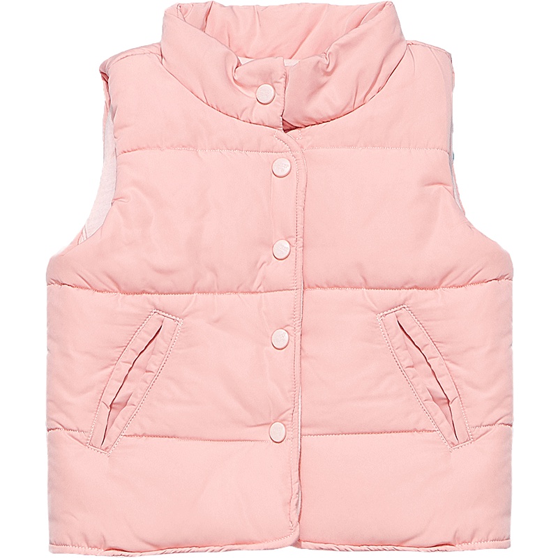 婴姿坊童装女童夹棉厚马甲儿童保暖背心上衣宝宝厚外套