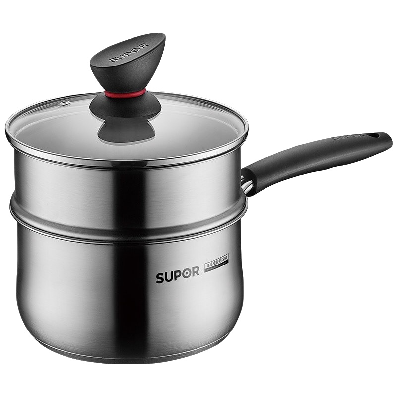 苏泊尔/SUPOR 304不锈钢蒸锅蒸笼奶汤锅ST16Z3复底汤锅煮面锅辅食锅锅具多功能小蒸锅明火 电磁炉
