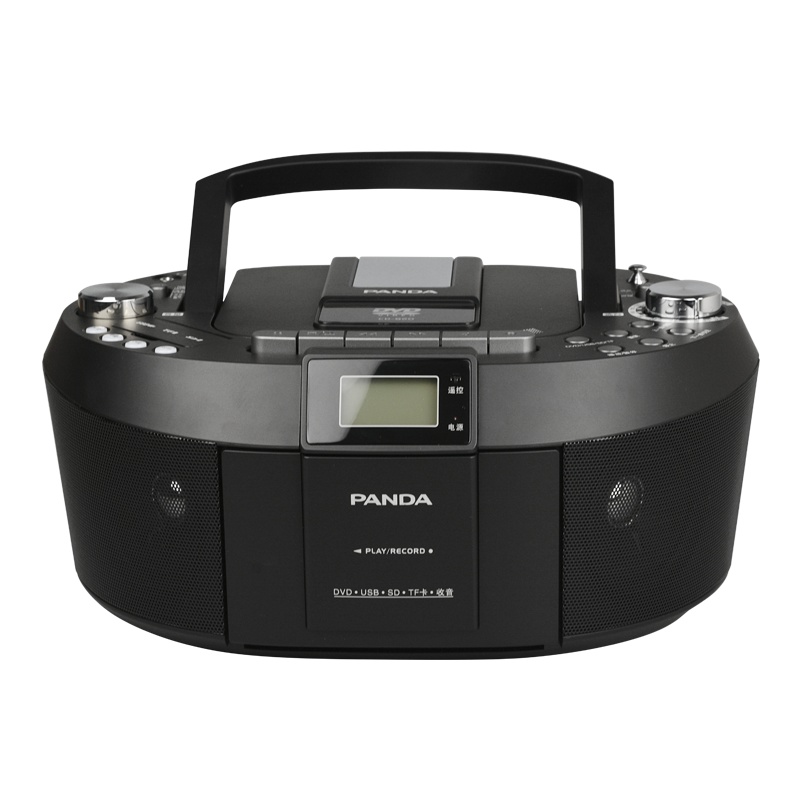 熊猫CD-820CD播放机磁带DVD复读机U盘学习教学手提便携音响录音机 黑色
