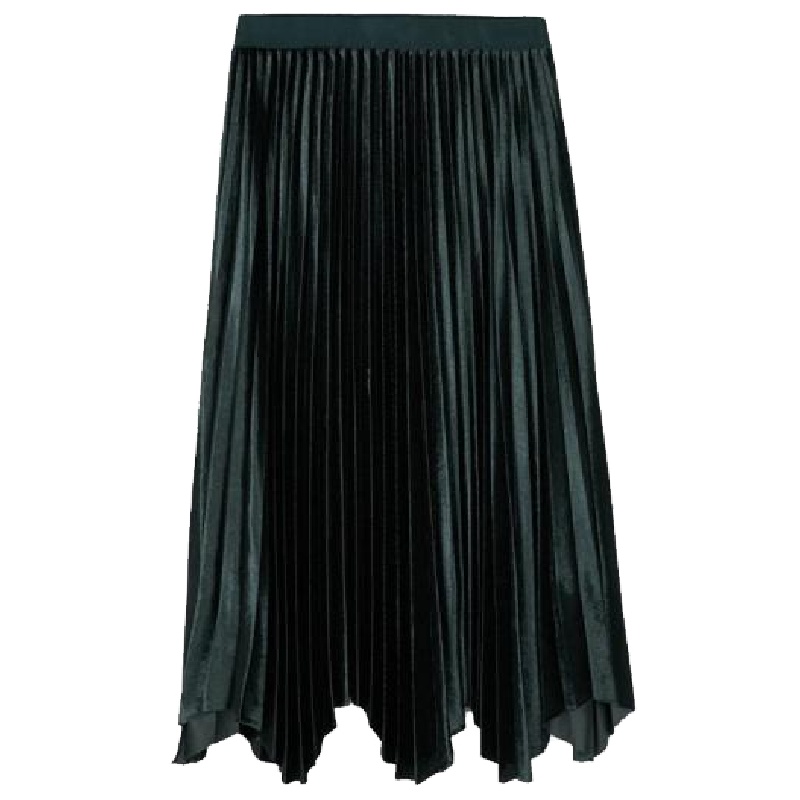 【专柜同款】半身裙女士秋冬季新款高腰百搭百褶裙时尚a字裙气质中长款裙子30084325