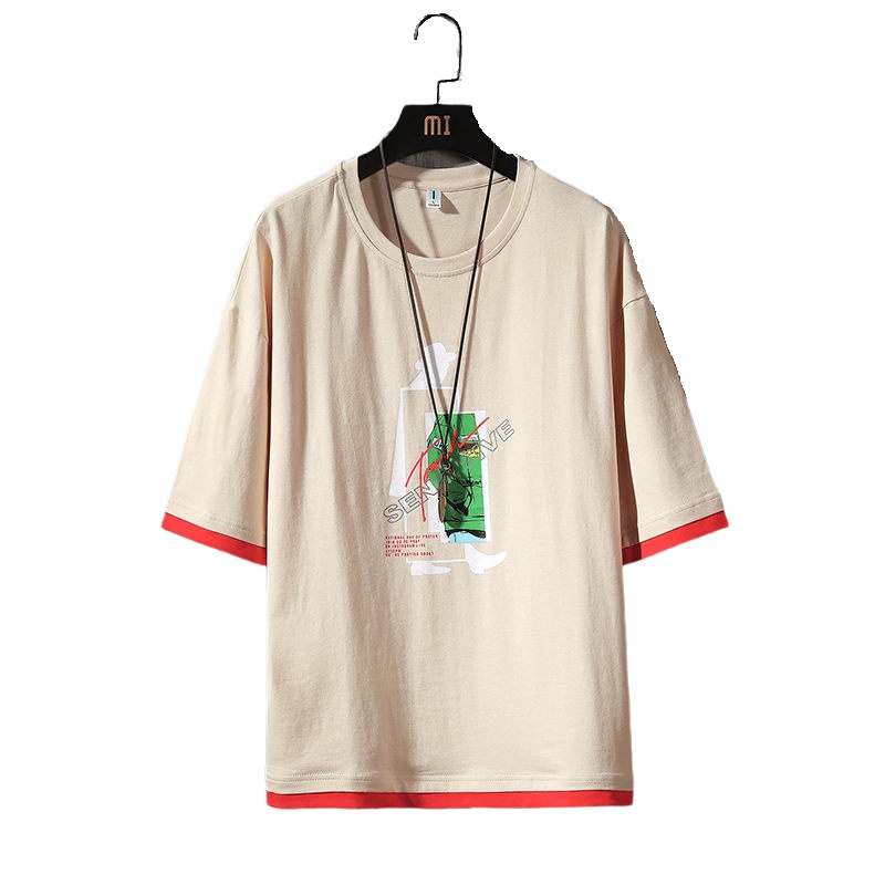 男士短袖T恤2021新款韩版潮流纯棉印花图案时尚百搭青年男装夏季