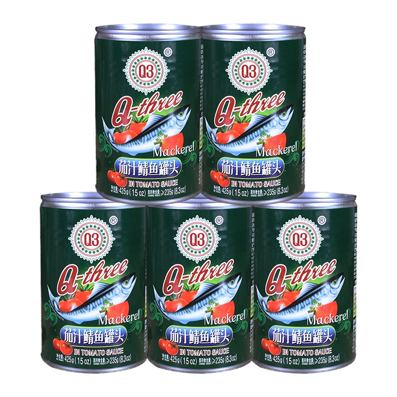 Q3牌茄汁鲭鱼425g*5罐 可拌饭拌面酸甜美味