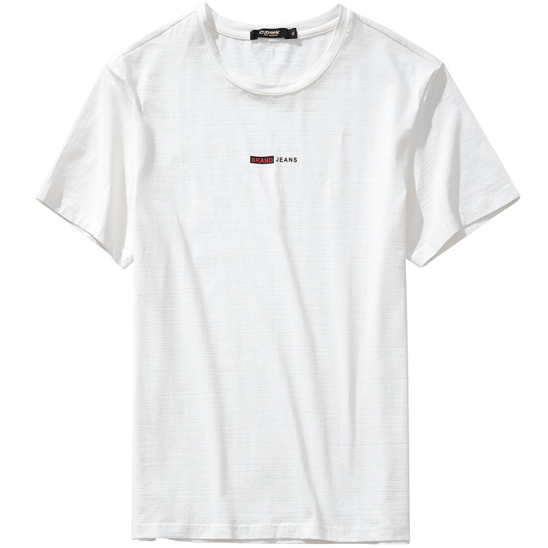 千纸鹤男士圆领短袖T恤2019夏季青年潮流印花圆领体恤20086