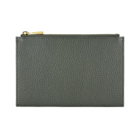 MASCOMMA头层牛皮简约小巧拉链零钱包8C222/GRY