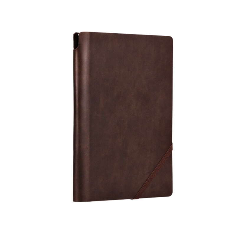 得力(deli)25K120张厚商务笔记本子文具 斜绑带复古皮面本记事本办公用品