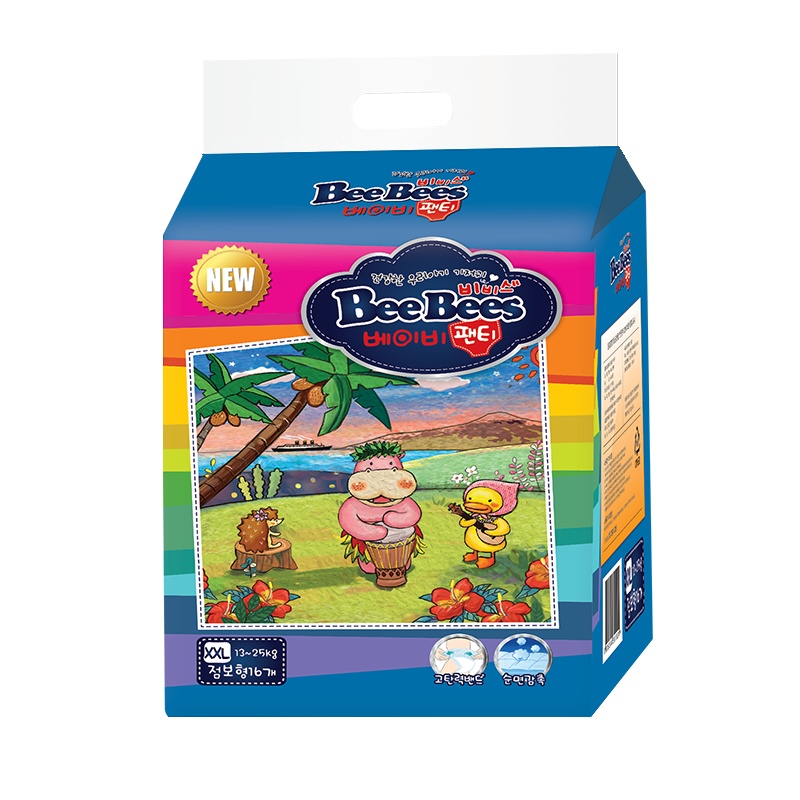 [韩国金贝柔]BeeBees经典超薄透气婴儿拉拉裤干爽宝宝学步裤XXL