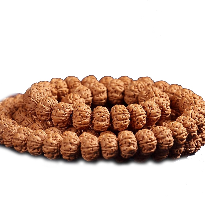 梵心阁 平头平尾五瓣8-10mm矮桩金刚菩提子双龙爆肉姜黄皮手串手链毕业级108颗念珠 孤品平头平尾小金刚