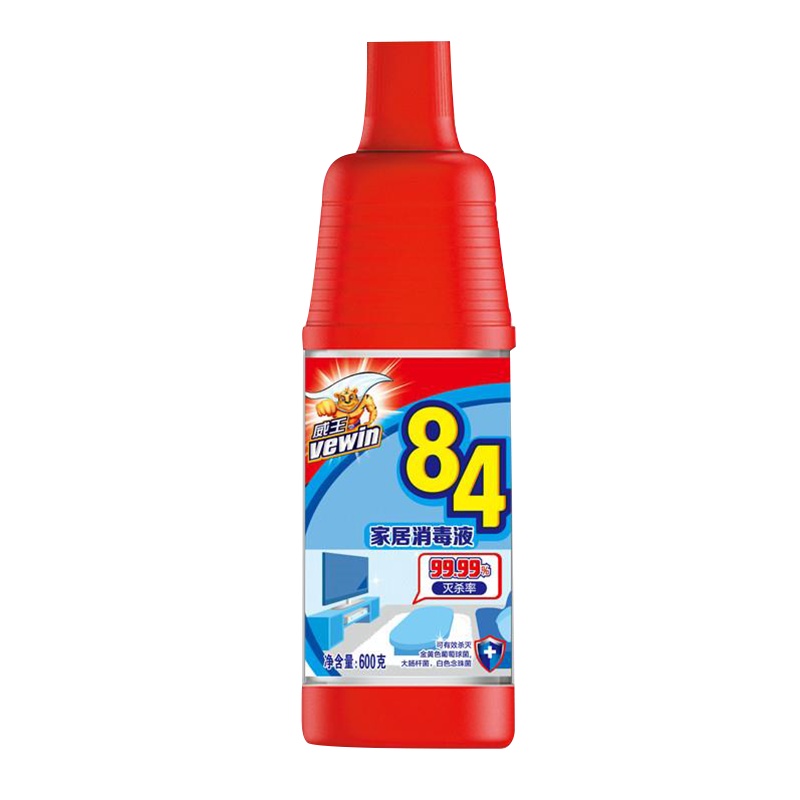 威王84消毒液家用室内含氯八四杀菌消毒水可做消毒喷雾600g*4瓶
