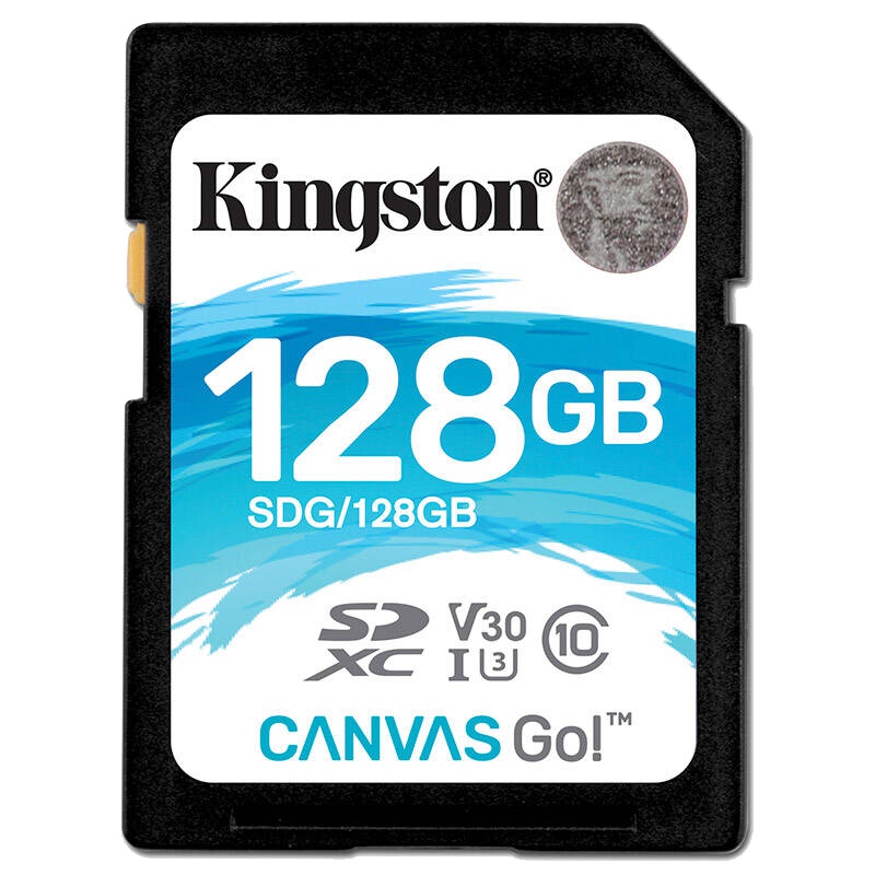 金士顿(Kingston)128GB SD卡 读90MB/s写45MB/s V30 U3 CLASS 10高速相机存储卡