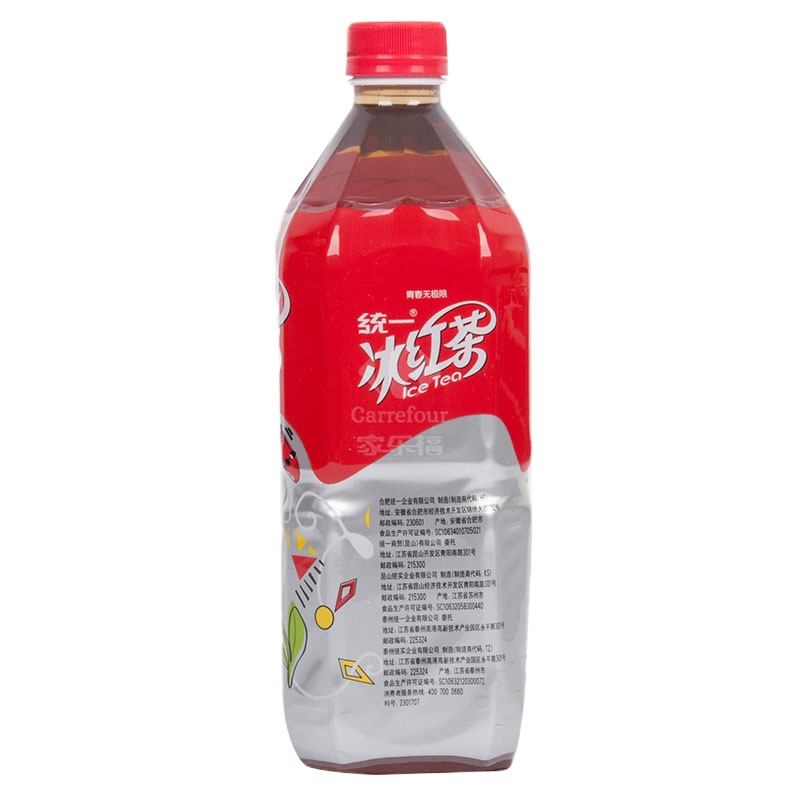 统一 冰红茶 1L*8 双重柠檬才够味 青春无极限 经典