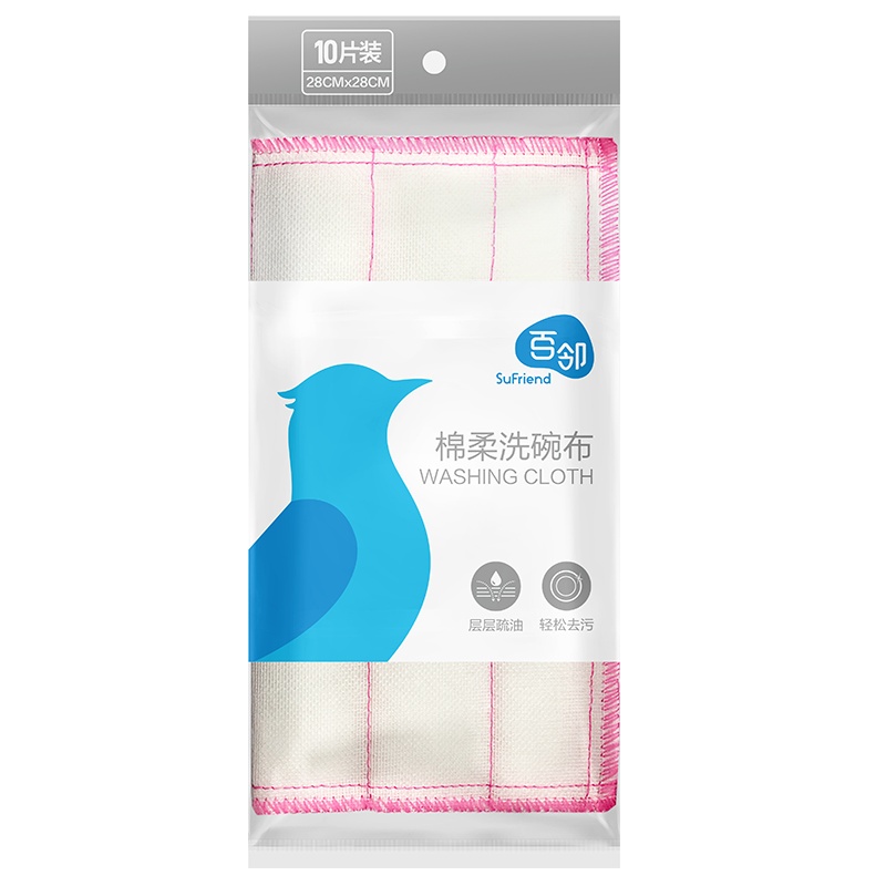方格洗碗布28*28cm*10片