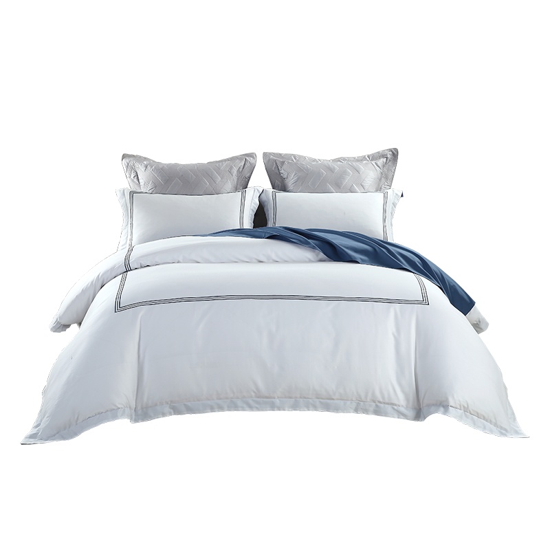 Lapasiòn 全棉60s贡缎刺绣四件套纯棉床上用品简约床笠床单被套