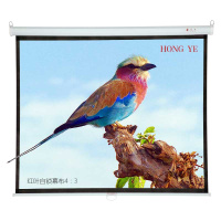 红叶120英寸4:3手拉幕布玻珠 手动自锁幕布 投影仪幕布 商务办公 使用便捷