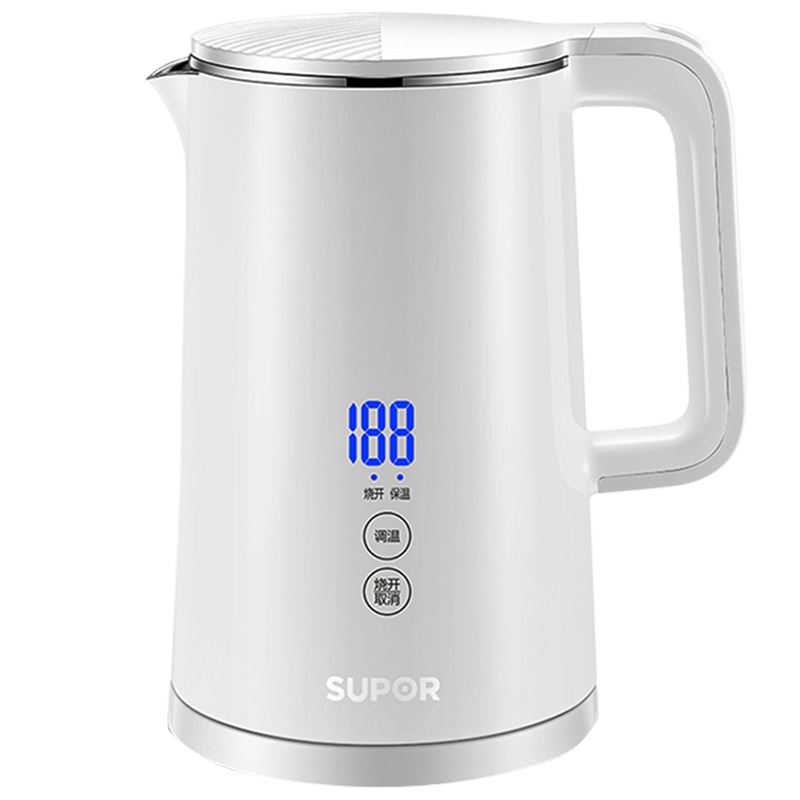 苏泊尔SW-15S65A电热水壶静音显影烧水双层保温一体304不锈钢电水壶