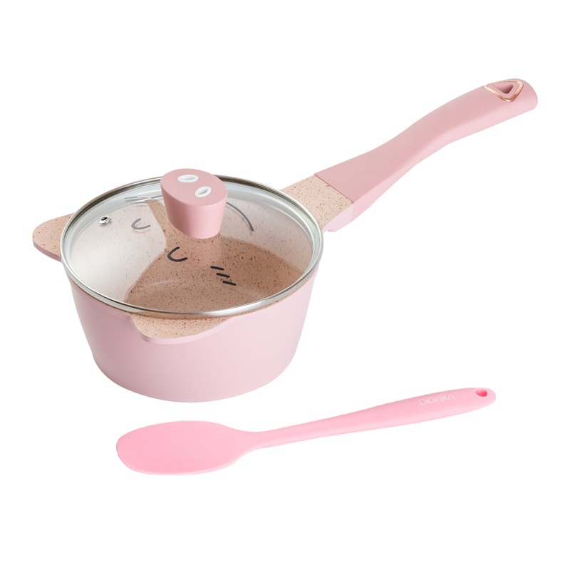 迪迪尼卡(Didinika)金猪侠宝宝辅食锅婴儿奶锅16cm小锅平底汤锅麦饭石不粘锅煮泡面热牛奶锅