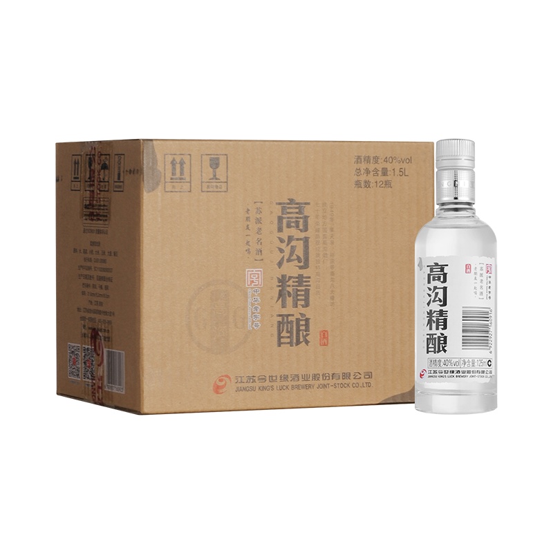 今世缘 高沟精酿40度 125ml*12 整箱 浓香型白酒