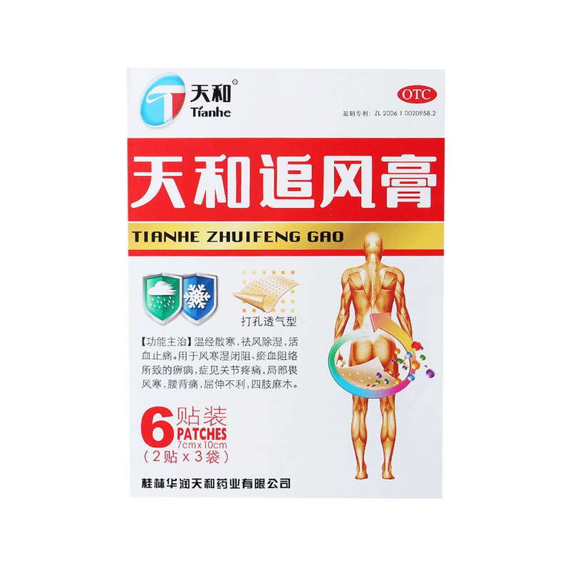 【5盒装】天和 追风膏6贴 风寒 风湿骨痛 关节炎痛 腰酸背痛 四肢麻木
