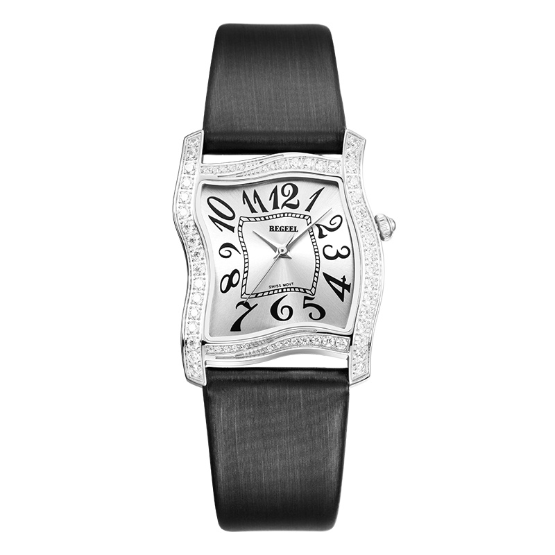 宾爵（BEGEEL）手表扭曲光阴英伦风石英腕表石英机芯镀金镶钻防水石英女士腕表 B958L