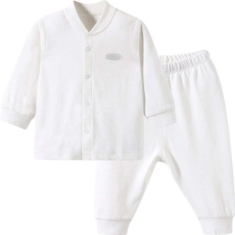 哈贝比（happyB） 哈贝比 婴儿衣服 宝宝套装春秋 男女婴幼童纯色亲肤前开套装上衣长裤