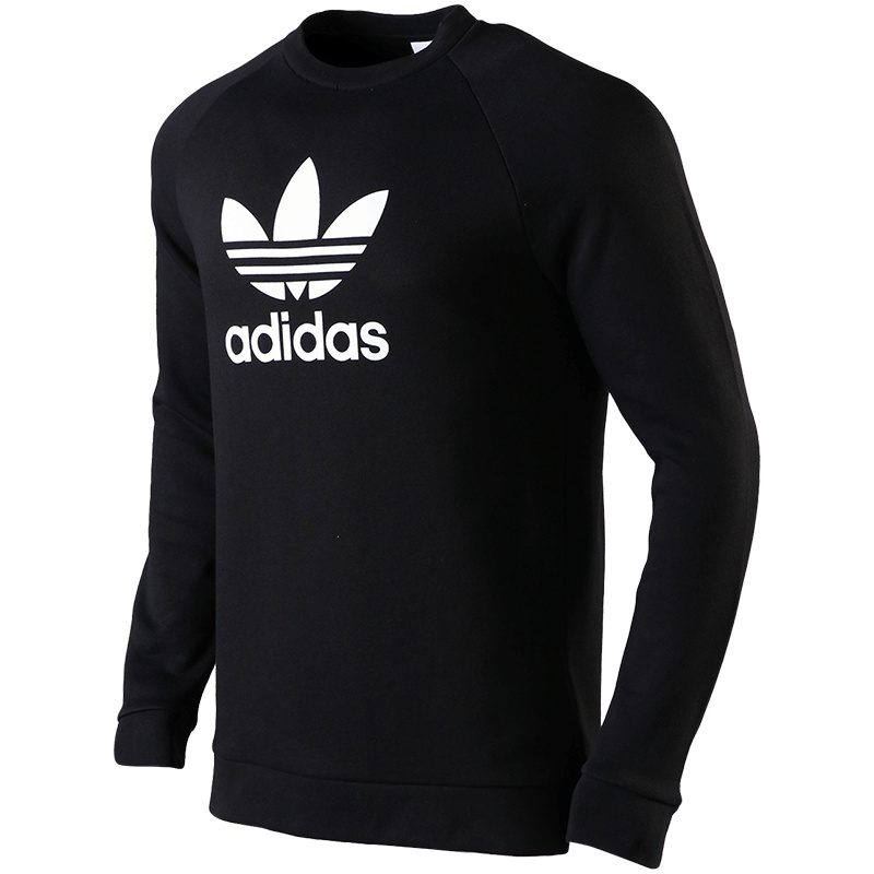 【苏宁自营】adidas阿迪达斯三叶草男装运动服休闲LOGO款针织连帽卫衣EJ9680