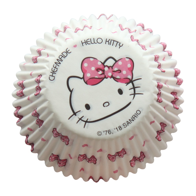 学厨 HELLO KITTY 马芬纸杯蛋糕模具 7cm雪媚娘纸托 烤蛋糕纸杯 蛋糕杯 烘焙纸杯100只装 KT7067