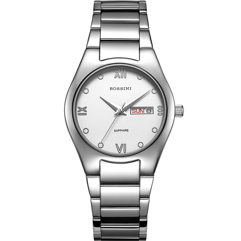 罗西尼手表男正品精钢石英表正品双历时尚防水简约男手表腕表5349