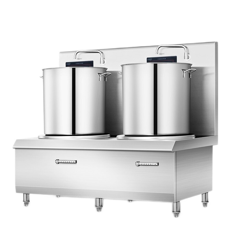 德玛仕 DEMASHI 高背汤炉 商用电磁炉12kw大功率 酒店厨房猛火双头高汤炉 HW-STL12C-02 201材质