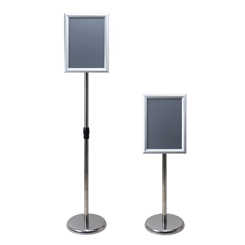 梦商 迎宾立式牌 不锈钢立牌落地 A2银色圆角 45*62.7cm