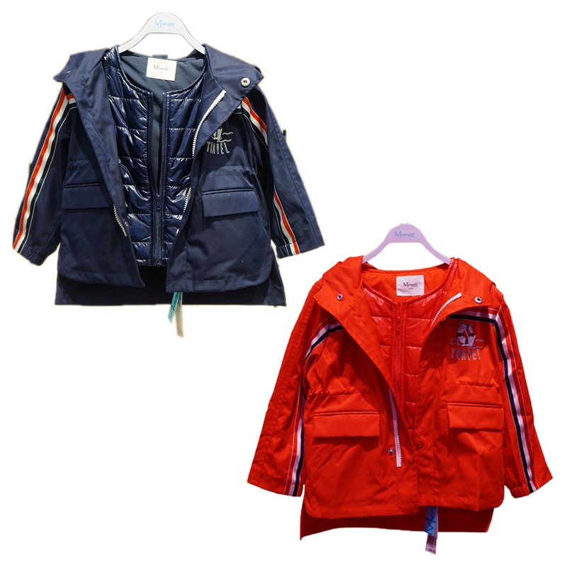 美特斯邦威moomoo莫莫童装294385男中大童秋冬装时尚两件套秋冬季风衣外套