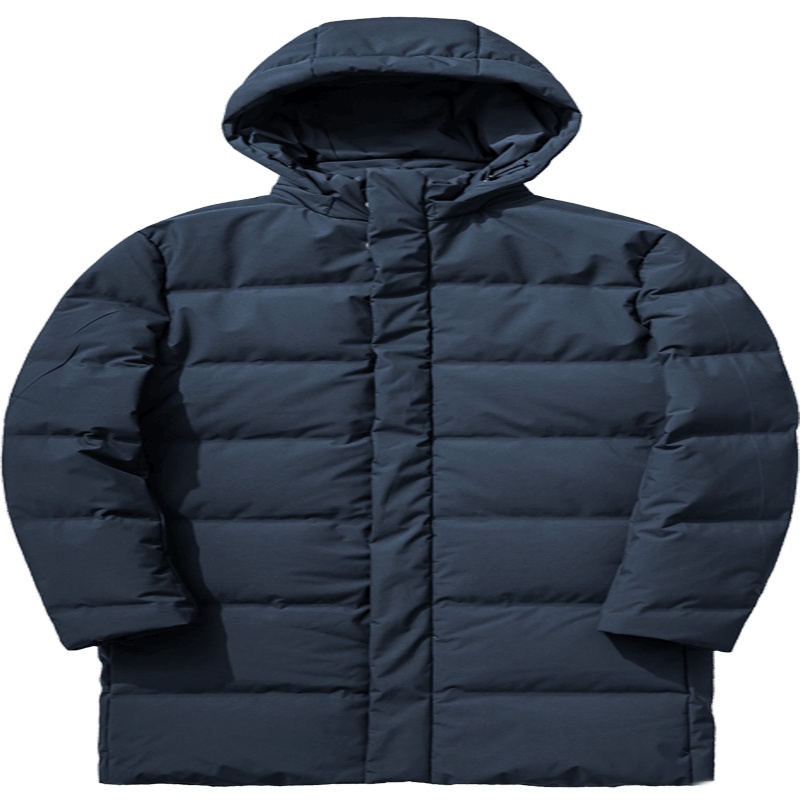 千纸鹤男士羽绒服2019新款时尚休闲纯色中长款保暖连帽冬季外套男60250