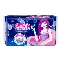七度空间(SPACE 7)优雅系列超薄丝柔卫生巾338mm超长夜用8片装(6包组套)