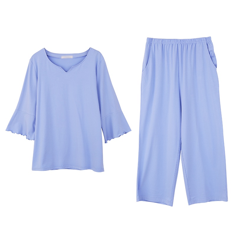 猫人睡衣女春夏季短袖短裤撞色宽松居家服两件套装女士家居服