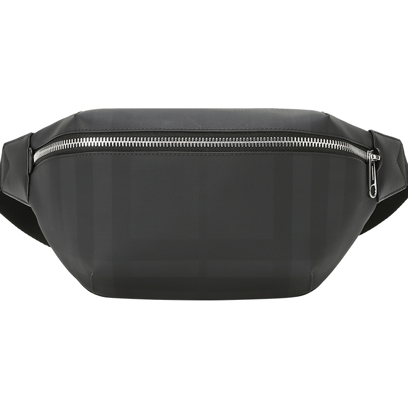 预订 BURBERRY 博柏利 中号 London 格纹拼皮革腰包 单肩包 斜挎包8014237银扣