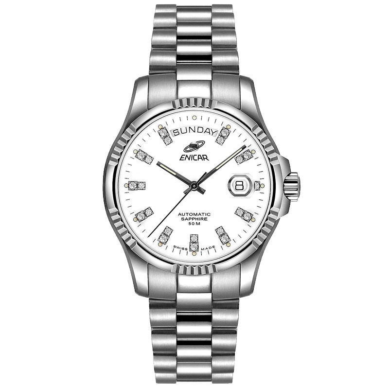 英纳格(ENICAR)精英系列时尚简约休闲商务钢带自动机械男士手表3169/50/330aA
