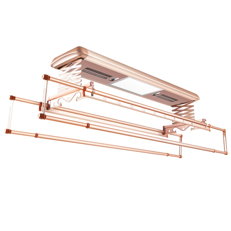 千年舟 电动晾衣架 Q20-S 语音声控 智能自动升降 阳台遥控室内晾衣杆 带烘干风干 苹果金色