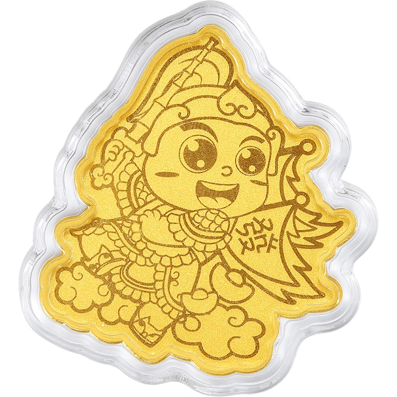 周大生投资金币福星盈门吉祥红包情侣手机贴金饰金钞汽车摆件车贴