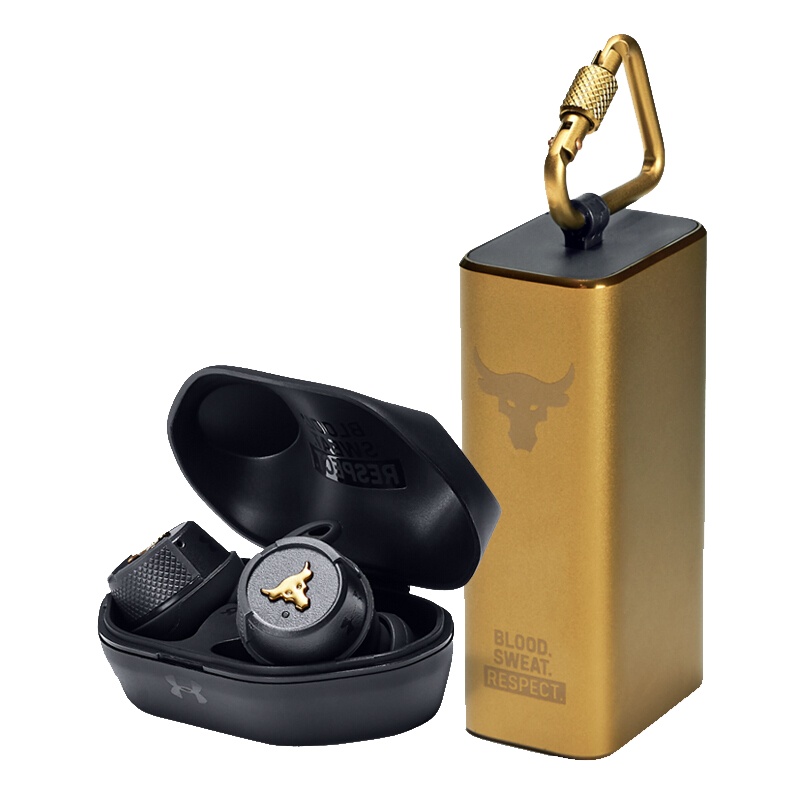 JBL UA FLASH ROCK强森版安德玛真无线运动耳机无线耳机牛头耳机 黑金