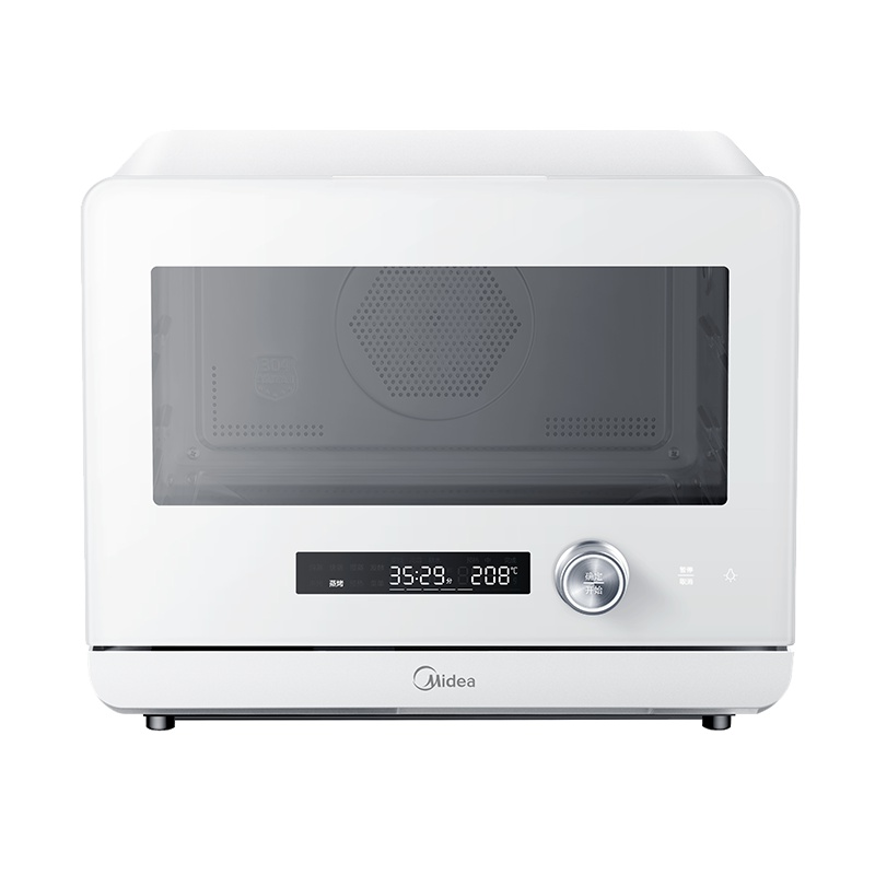 美的(Midea)蒸烤箱 20升烤箱 1800W大蒸汽 穹顶内腔 蒸汽热风烘烤 烘焙发酵 S1系列白色PS2001