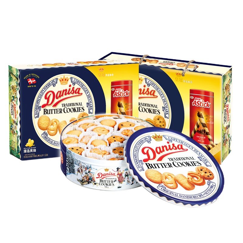 丹麦进口曲奇 皇冠(Danisa)丹麦曲奇饼干礼盒装908g