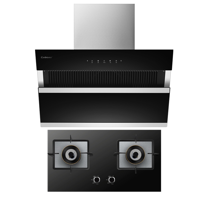 康宝(Canbo)抽油烟机灶具套装 大吸力挥手智控 4.5KW大火力烟灶套装 BE512C+QB323液化气