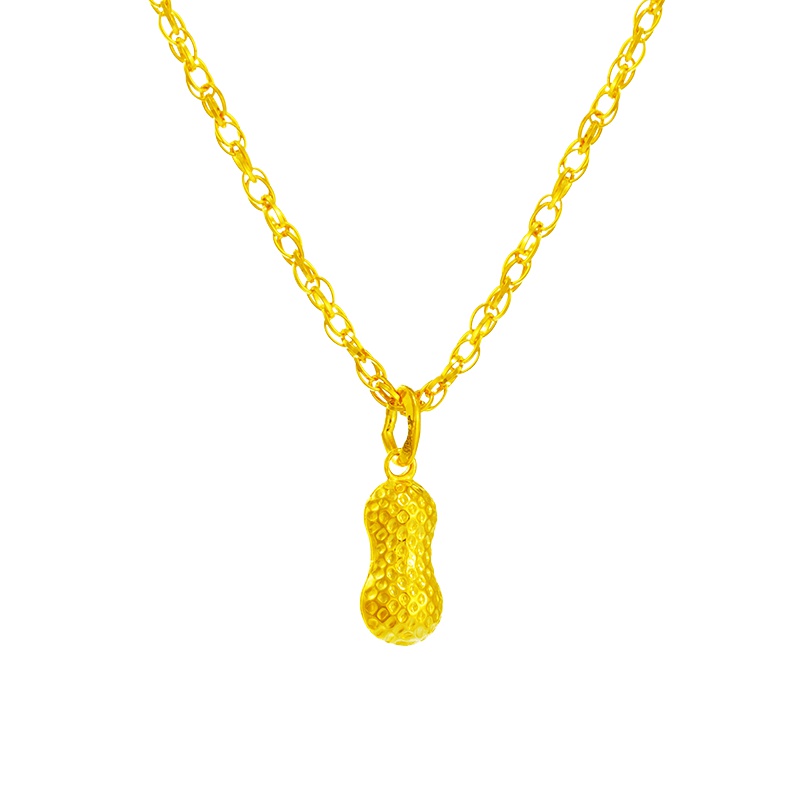 手拉手(Slaso)珠宝 足金999首饰 黄金花生吊坠结婚送礼吉祥花生长生果金吊坠婚嫁