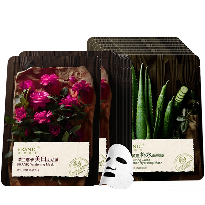 法兰琳卡（FRANIC）芦荟黄瓜补水面膜组合20片收缩毛孔提亮肤色