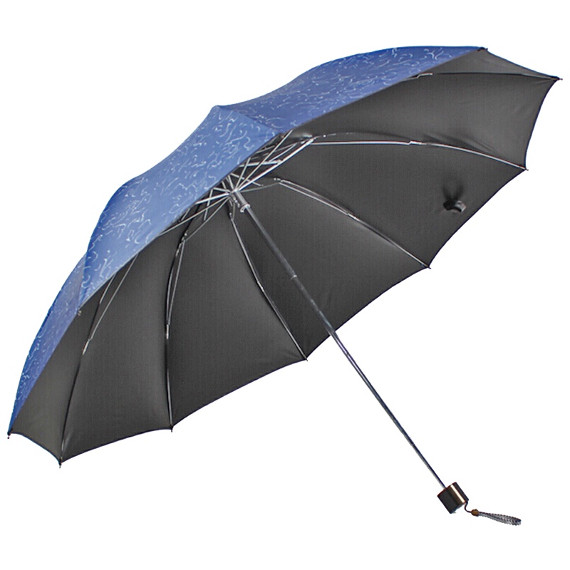 天堂伞 加大三折黑胶防晒防紫外线晴雨伞太阳伞遮阳伞双人大伞商务伞 写意花30132ELCJ橙色