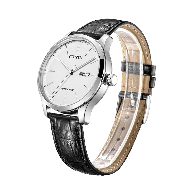 西铁城(CITIZEN)机械系列小牛皮自动机械防水男士手表NH8350-08B