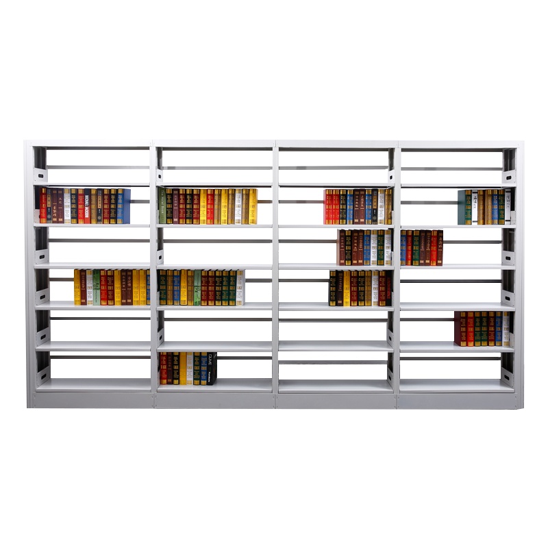 永格钢制单面书架学校 图书馆书架 档案架 资料架 期刊展示架 双面书架 钢制书架单面1列4组